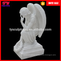 Life size garden stone hand carved marble cemetery weeping angel statue